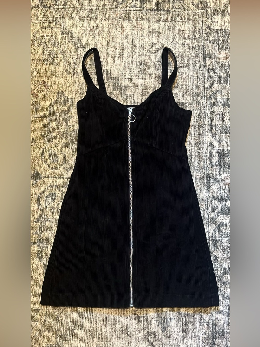 Topshop Zip-Front Corduroy Mini Dress